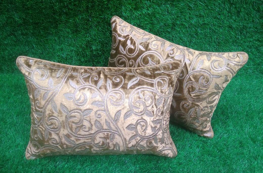 Velvet Embossed Pair of Sham Pillow Covers by HOMIEKART