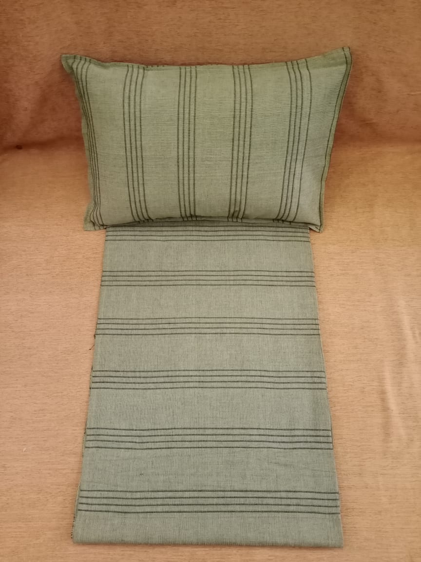 Handloom Cotton Striped Woven Double Bedcover BY HOMIEKART