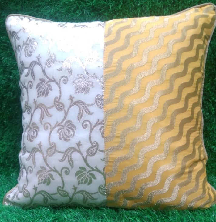 Designer Foil Jacquard Silk Cushion Covers by HOMIEKART