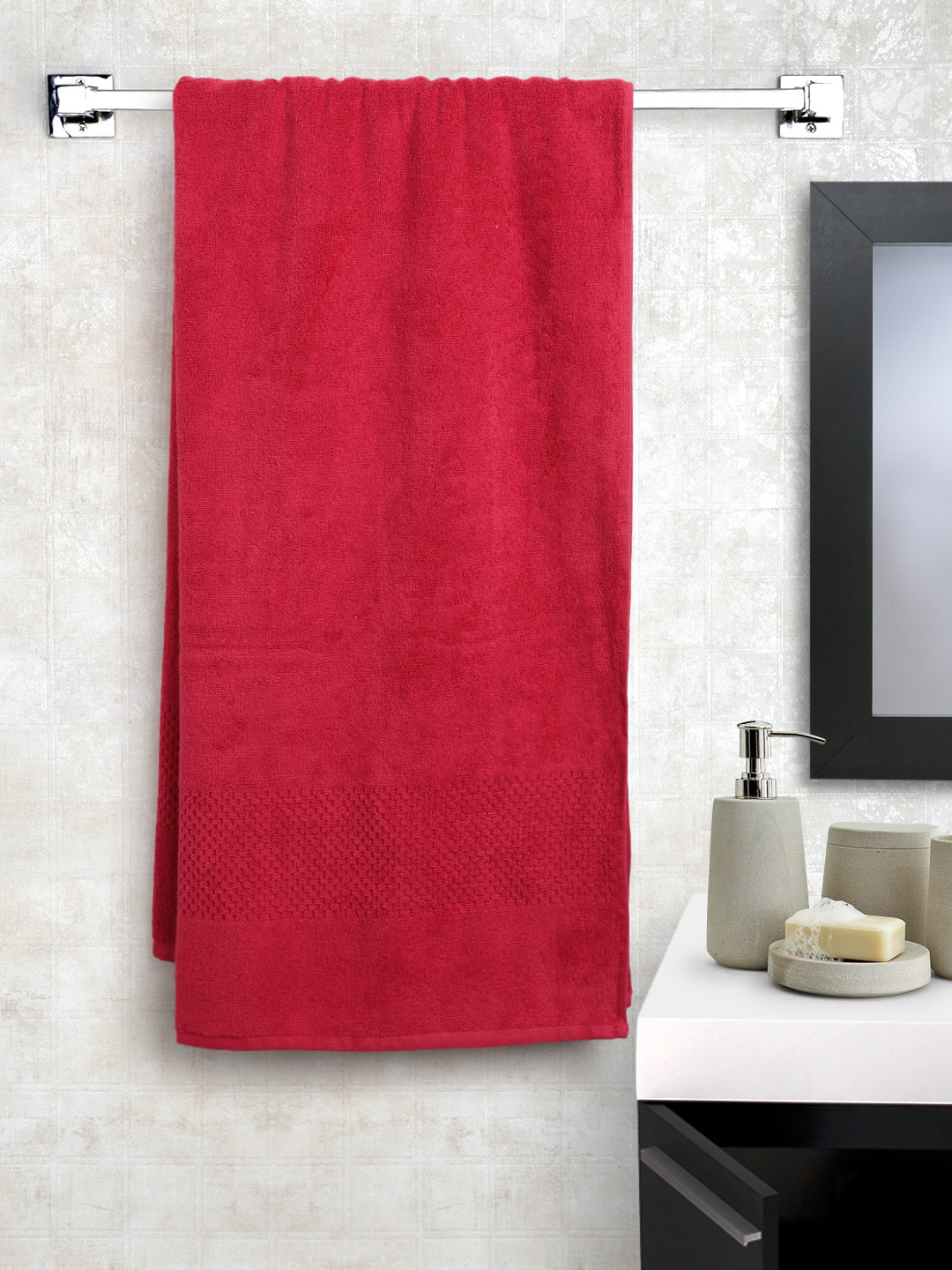 SWIFT DRY Red Medium Bath Towel By SPACES