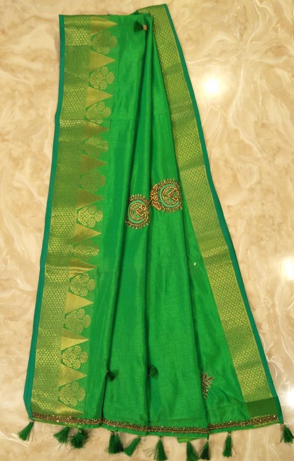 Designer Booti Style Border Look Summer Silk Saree
