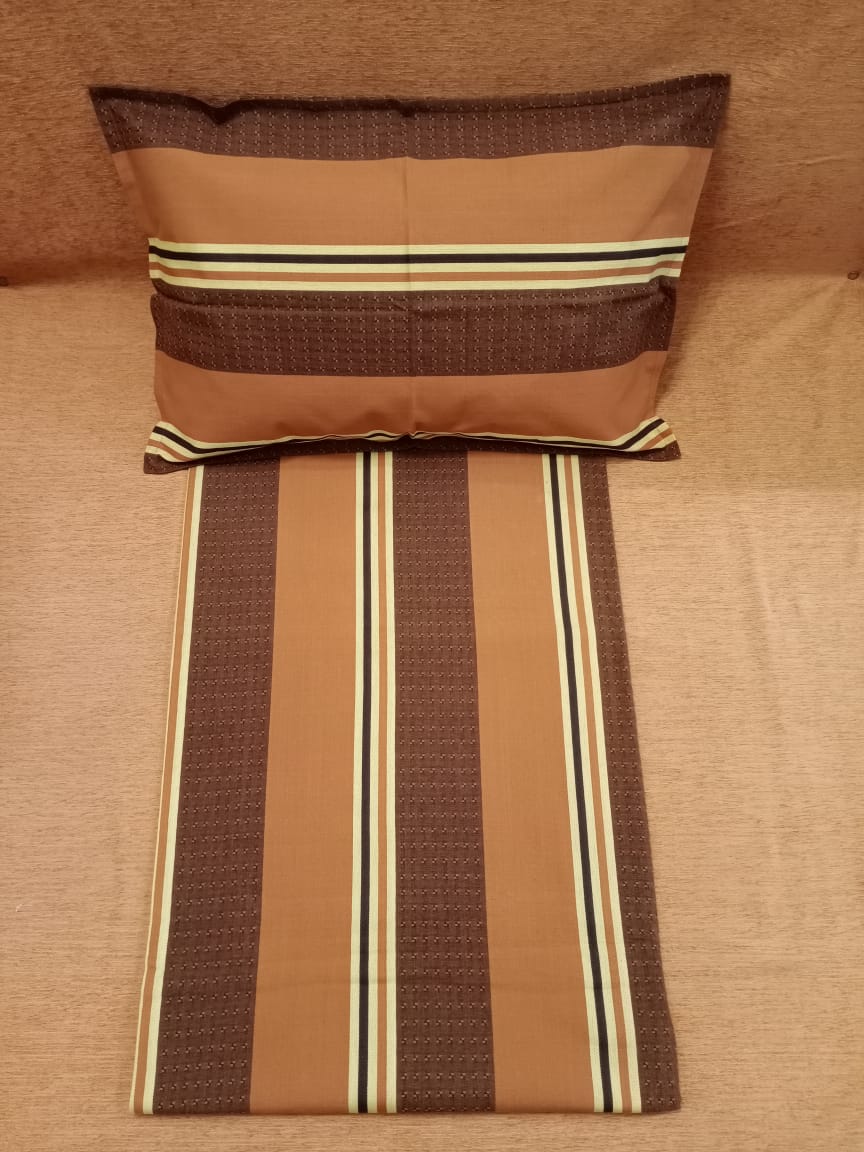 Handloom Cotton Multi Striped Woven Double Bedcover BY HOMIEKART
