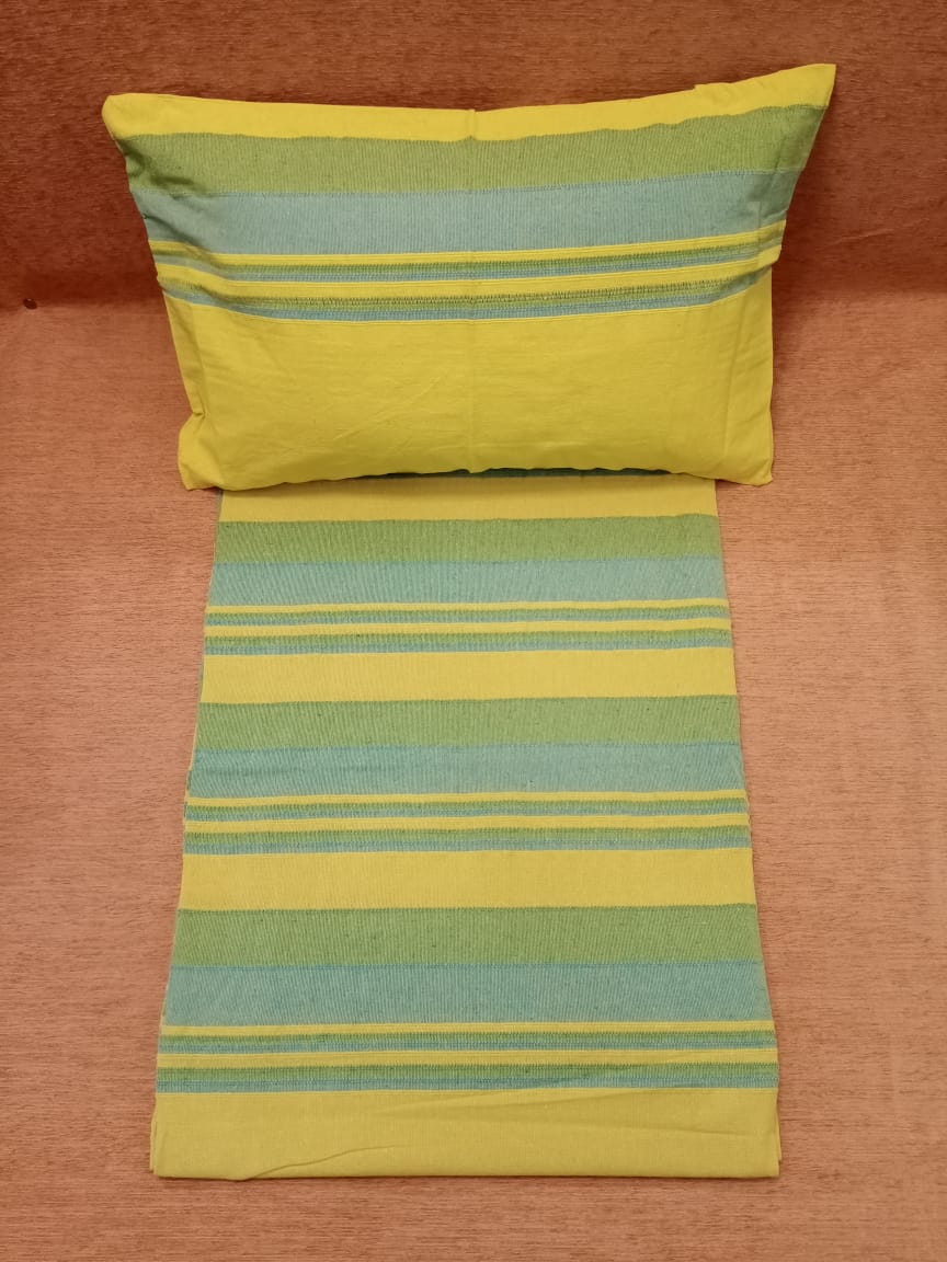 Handloom Cotton Striped Double Bedcover BY HOMIEKART