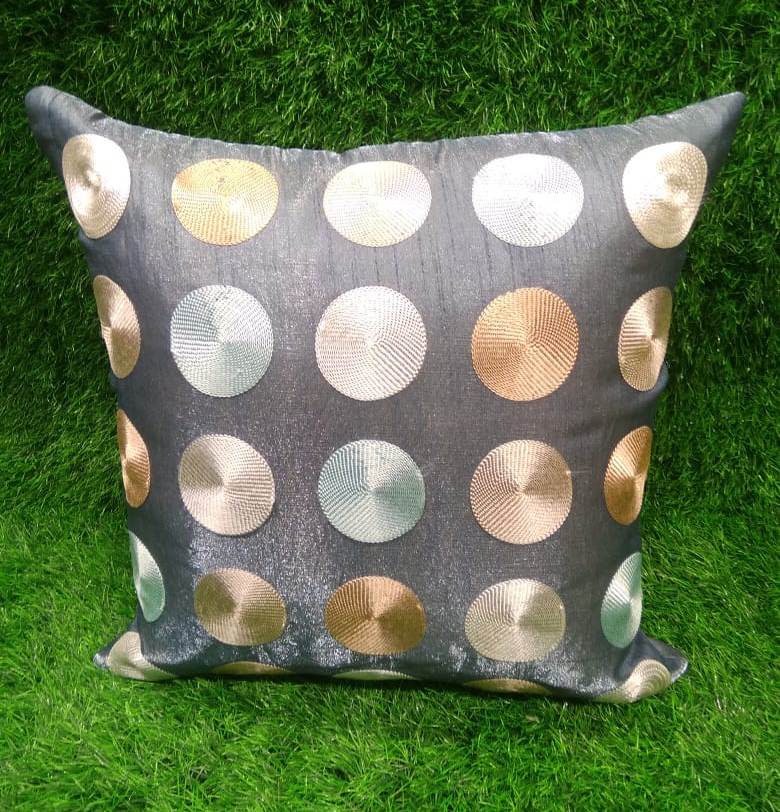 Silk Embroidered Cushion Cover Set by HOMIEKART.