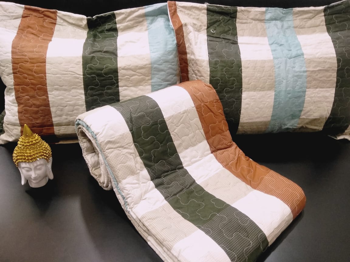 Beautiful Ultrasonic Stitched Bedcover Set  by HOMIEKART