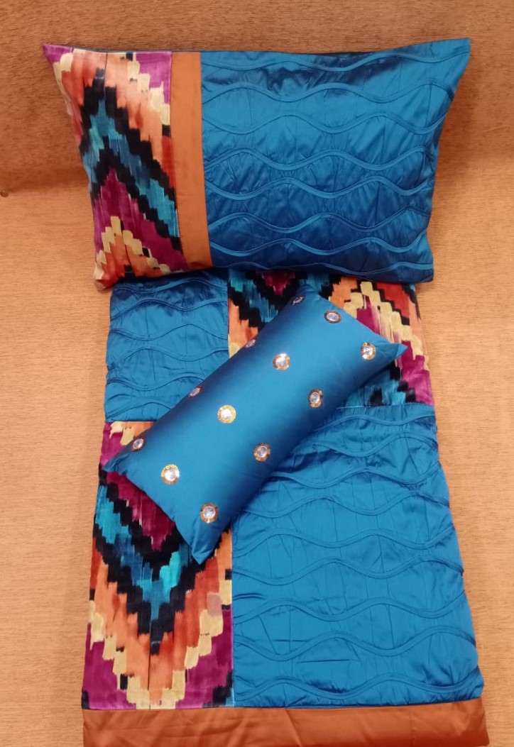 Elegant Silk Patch work Quilted Bedcover Set by Homiekart
