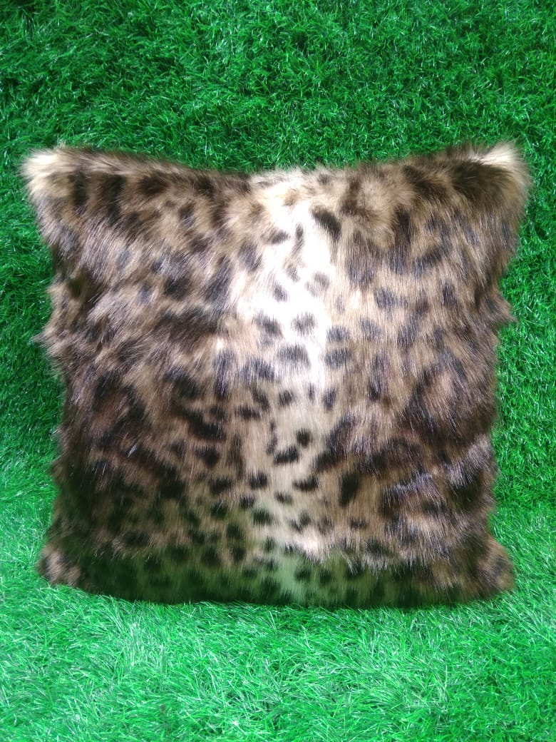 Beautiful Faux Fur Animal Printed Cushion Cover