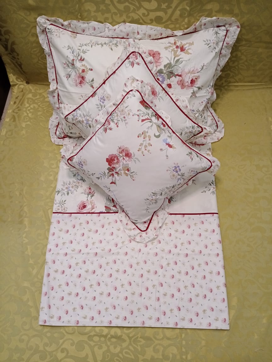 100% Cotton Printed Bedsheet Set by Homiekart