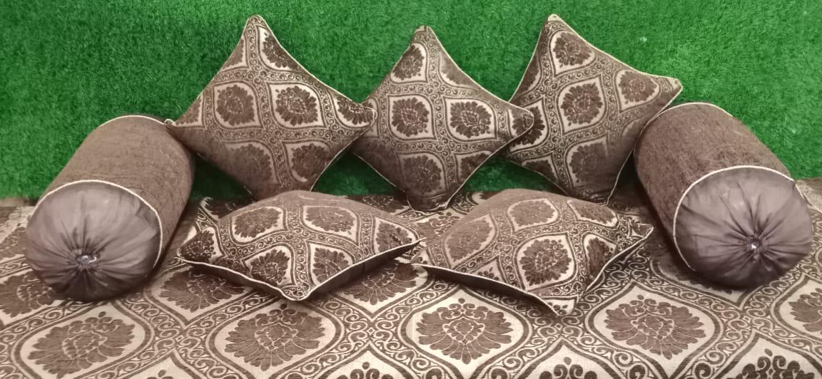 Designer Woven Jacquard Silk Diwan Set by HOMIEKART