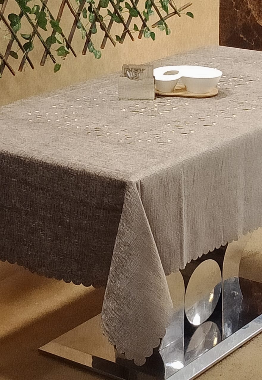 Elegant Velvet Cutwork Table Cover by Homiekart