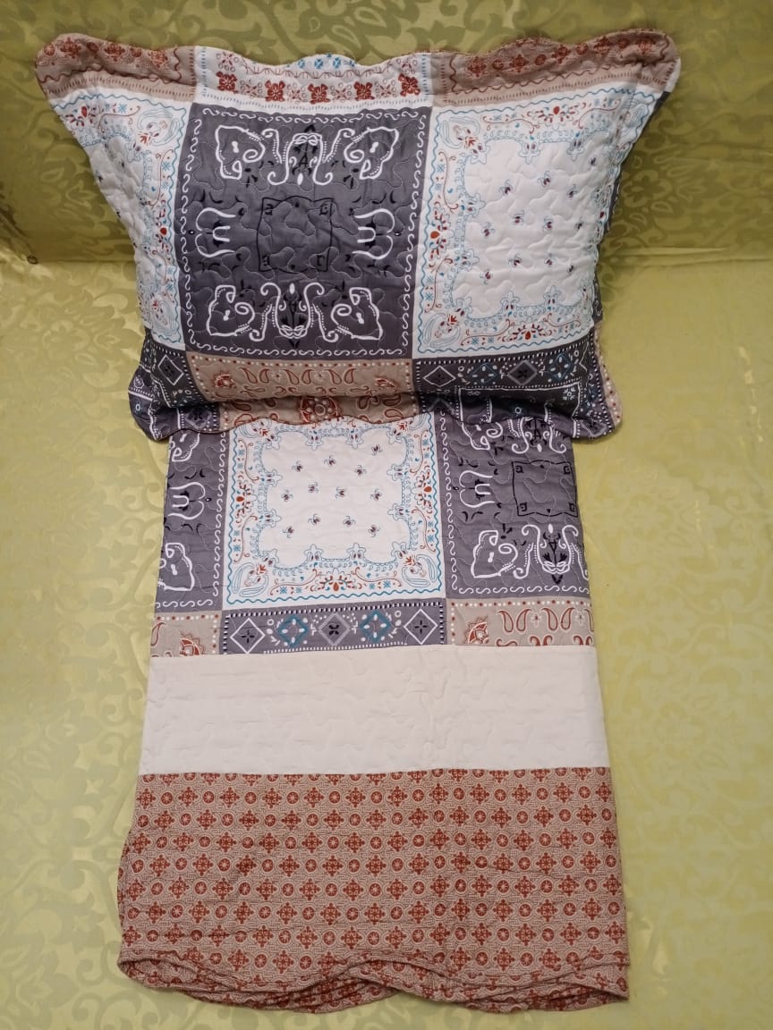 Handloom Printed Quilted Bedcover by Homiekart
