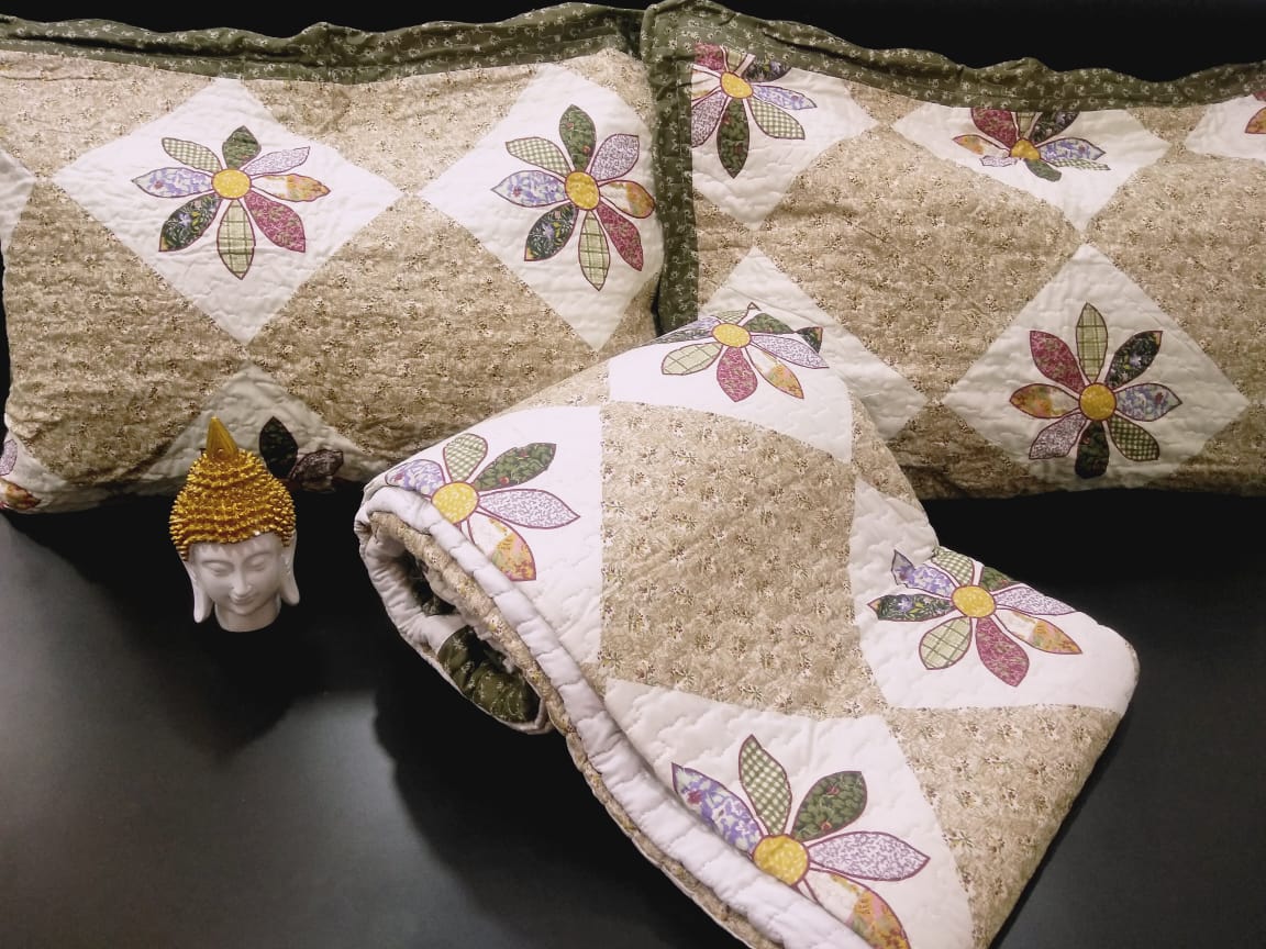 Beautiful Ultrasonic Stitched Bedcover Set  by HOMIEKART