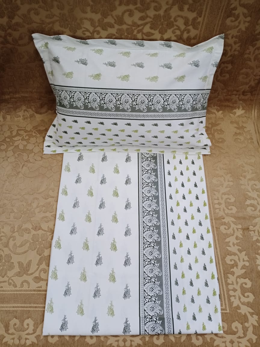 100% Cotton  Printed Double Bedsheet With 2 Pillow Cover  By Homiekart