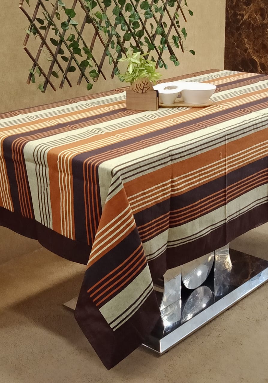 Beautiful Striped Printed Table Cover by Homiekart