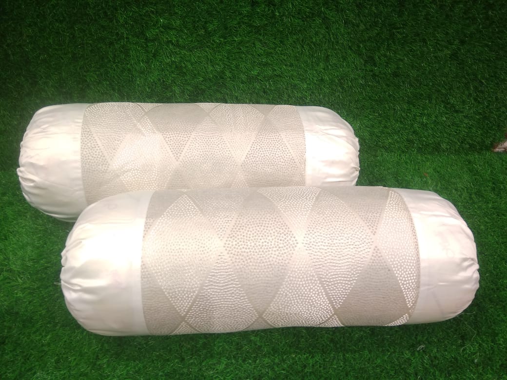 Jacquard Silk Woven Pattern Pair of Bolster Covers by Homiekart
