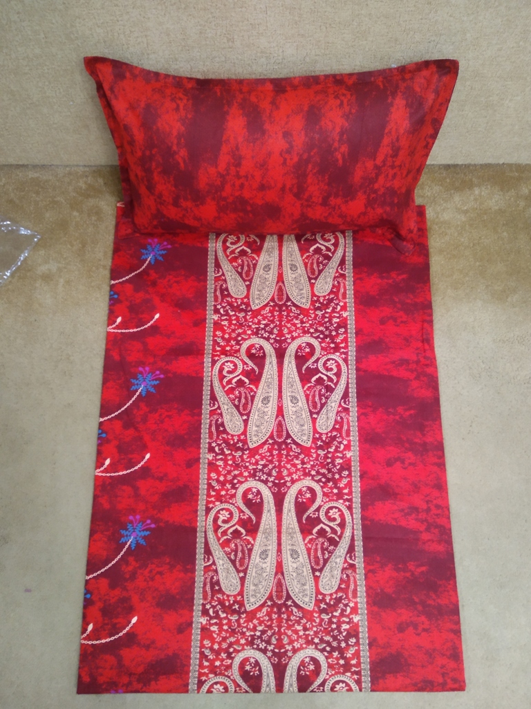 Banarsi Embroidery 100% Cotton Double Bedsheet Set by Homiekart