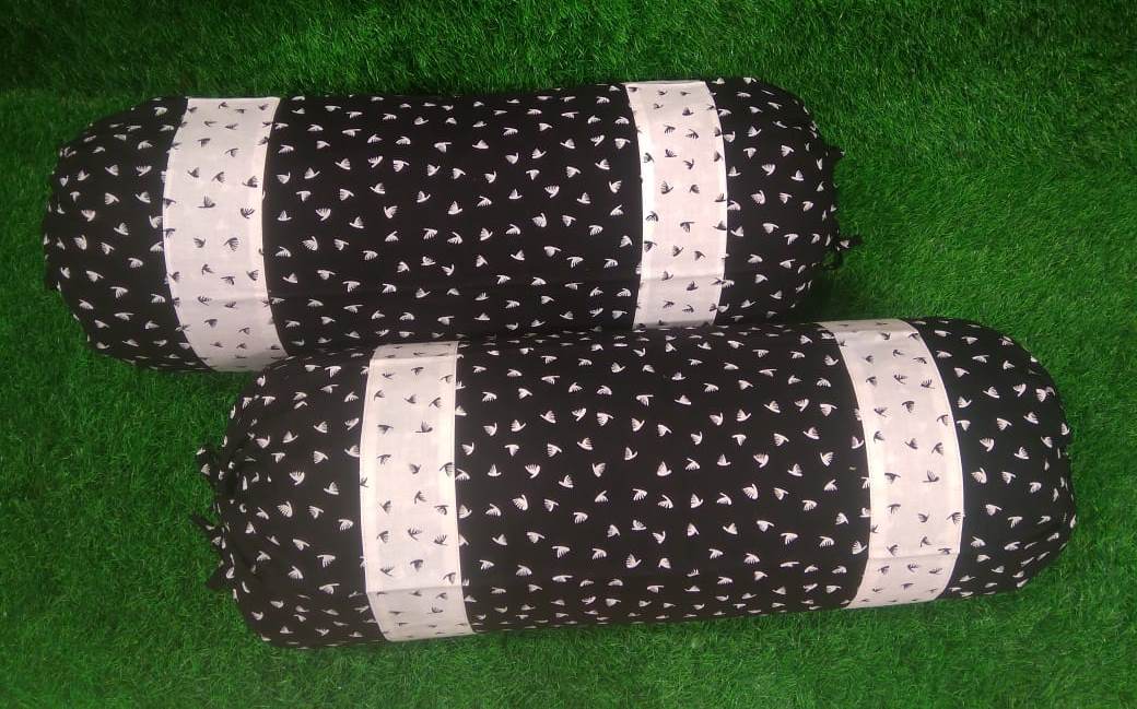 Cotton Printed Pair of Bolster Covers by HOMIEKART