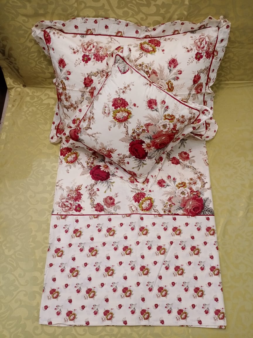 100% Cotton Printed Bedsheet Set by Homiekart