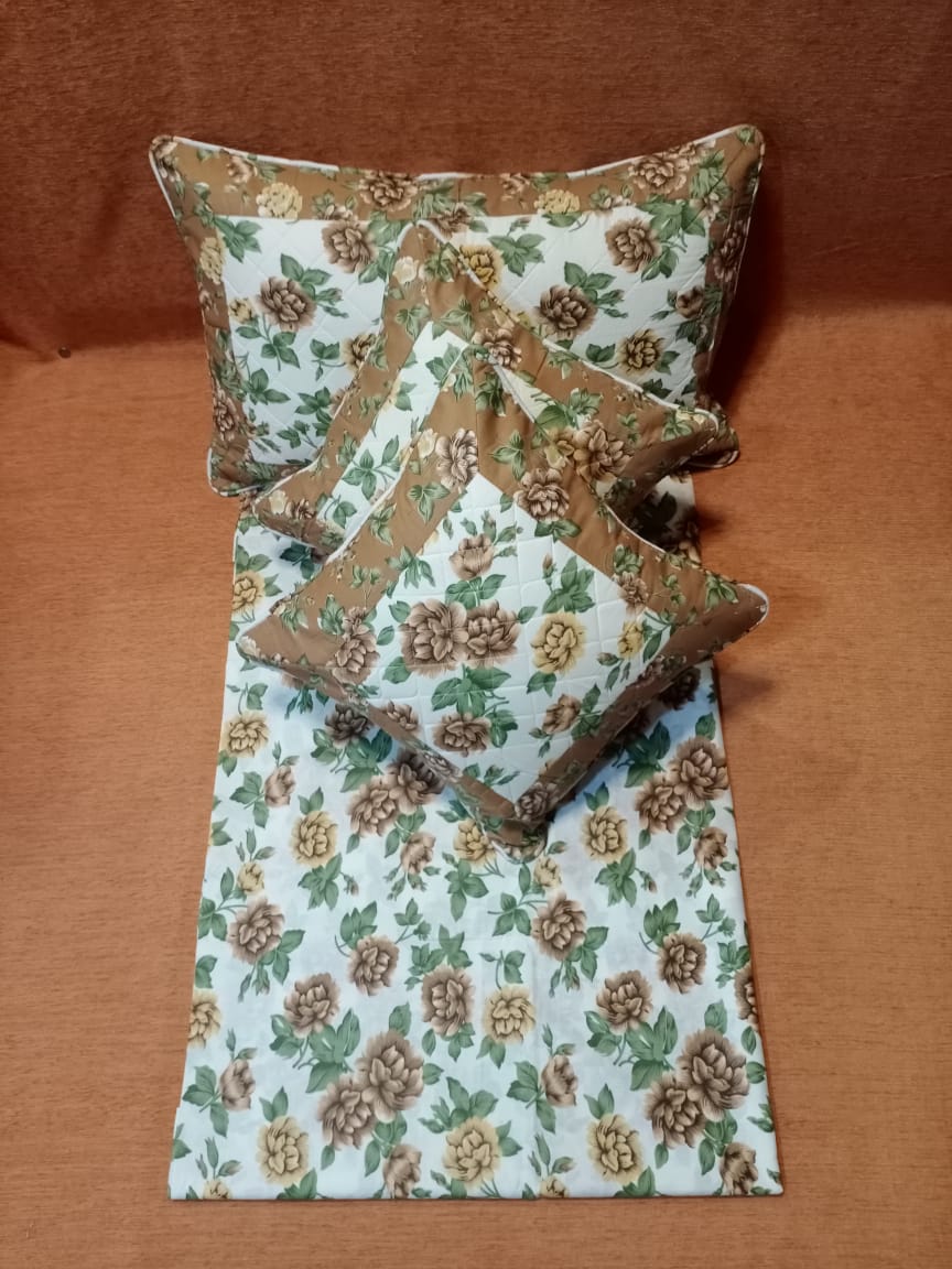 Floral Print Quilted Bedcover Set by Homiekart