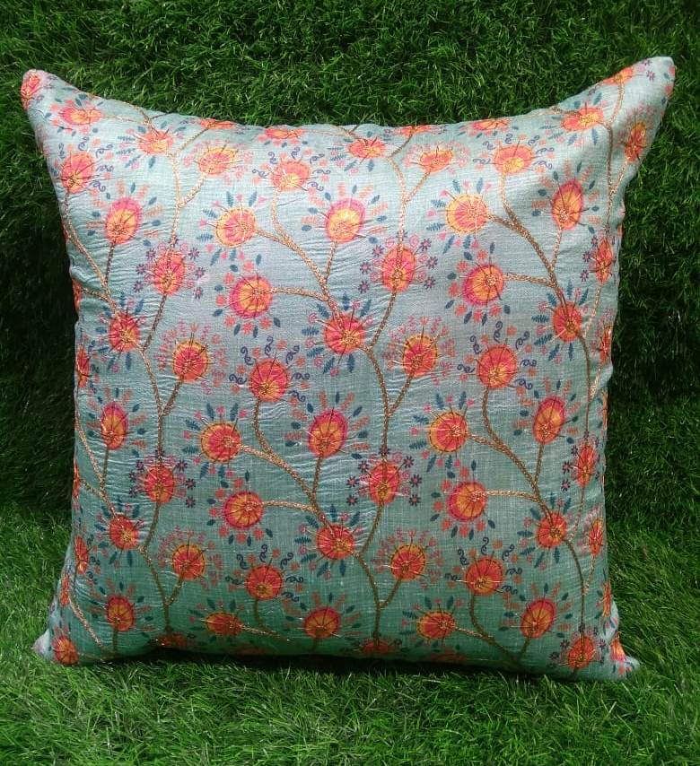 Printed Silk Quilted Cushion Cover Set by HOMIEKART.