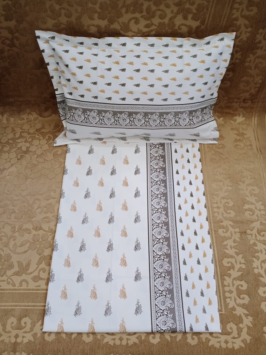 100% Cotton  Printed Double Bedsheet With 2 Pillow Cover  By Homiekart