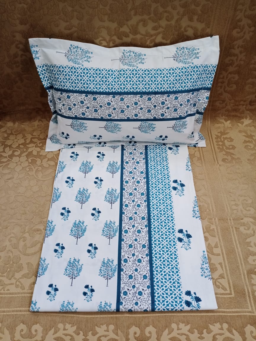 100% Cotton  Printed Double Bedsheet With 2 Pillow Cover  By Homiekart