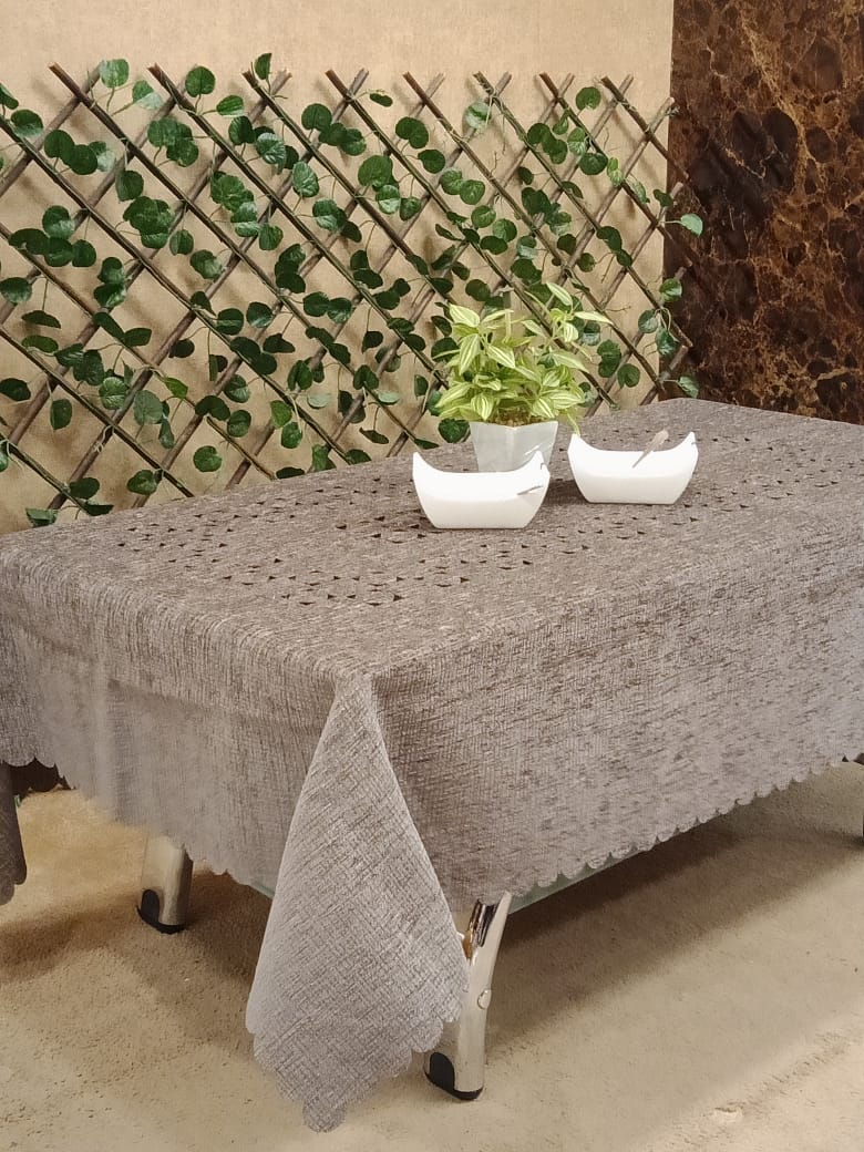 Elegant Velvet Cutwork Table Cover by Homiekart