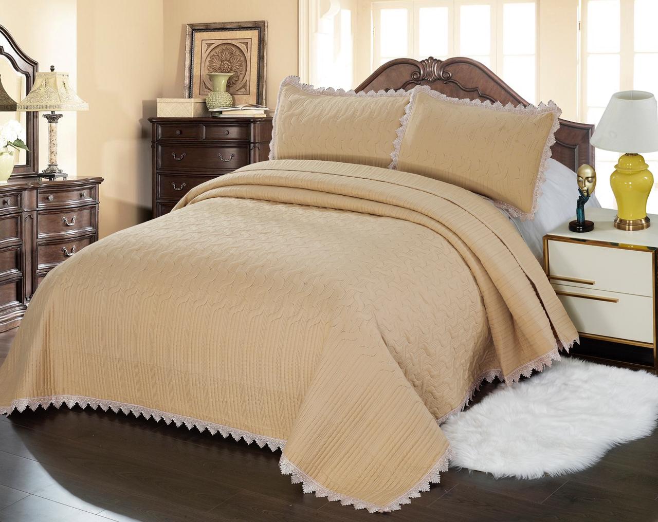 Solid Color Ultrasonic Quilted Double Bedcover by METROPOLIS