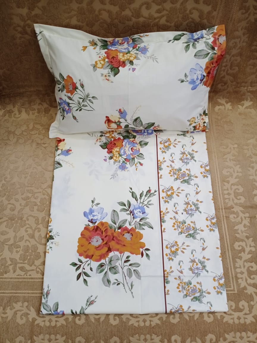 100% Cotton  Printed Double Bedsheet With 2 Pillow Cover  By Homiekart
