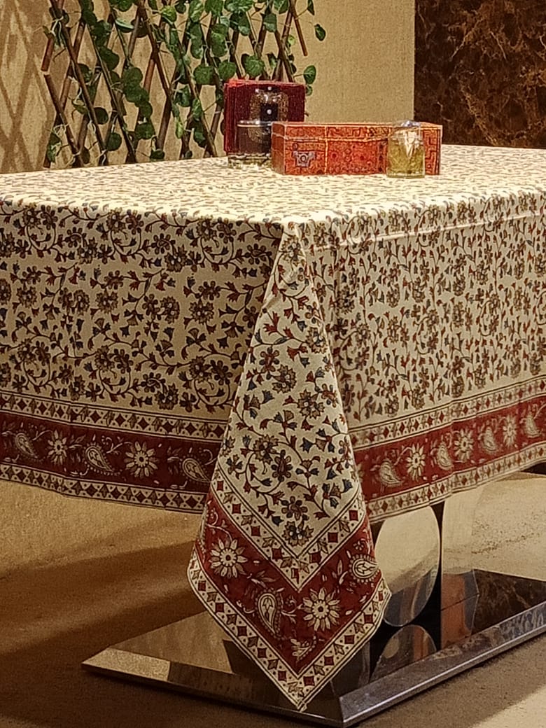 Beautiful Jaipuri Hand Printed Table Cover by Homiekart