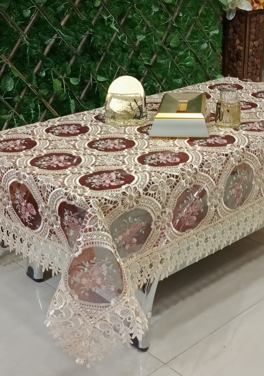 Beautiful Tissue Embroidered Center Table Covers by Homiekart