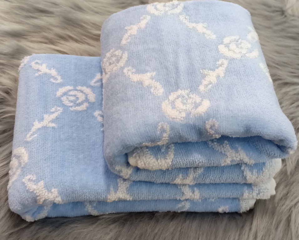 Rose Emb Cotton Hand Towel  by Homiekart