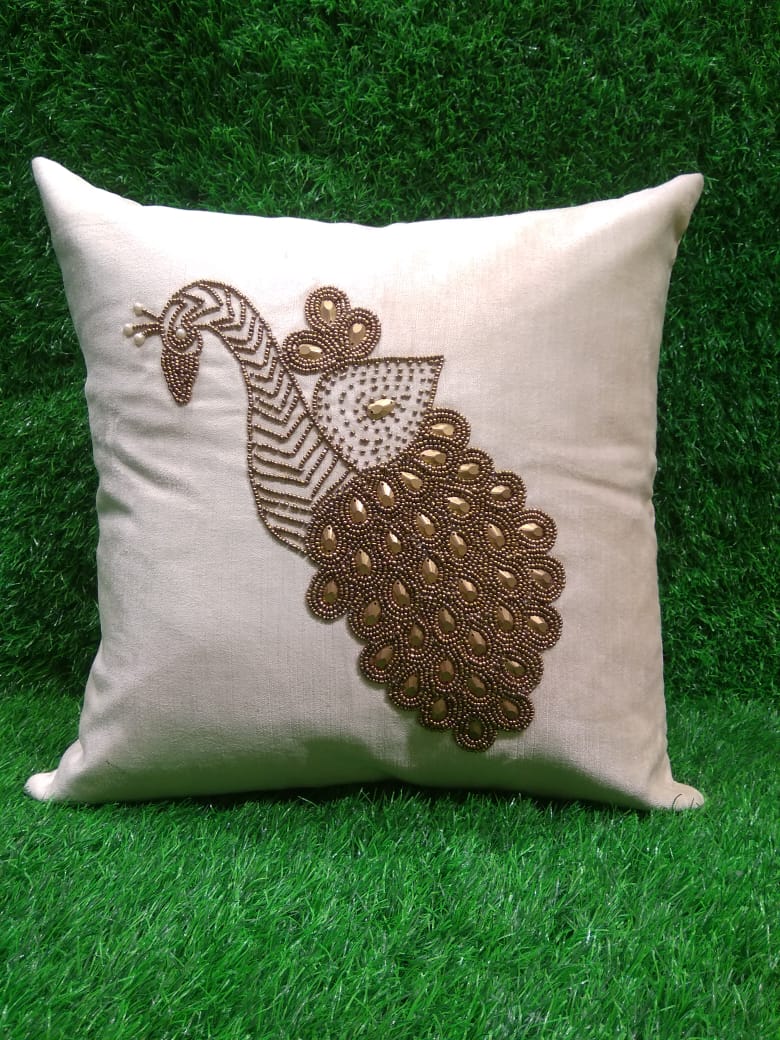 Beads Embroidered Cushion Covers by HOMIEKART.