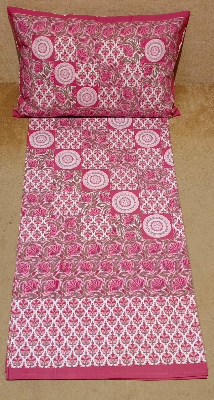 Fine Cotton Abstract Printed Double Bed Bedsheet Set by Homiekart