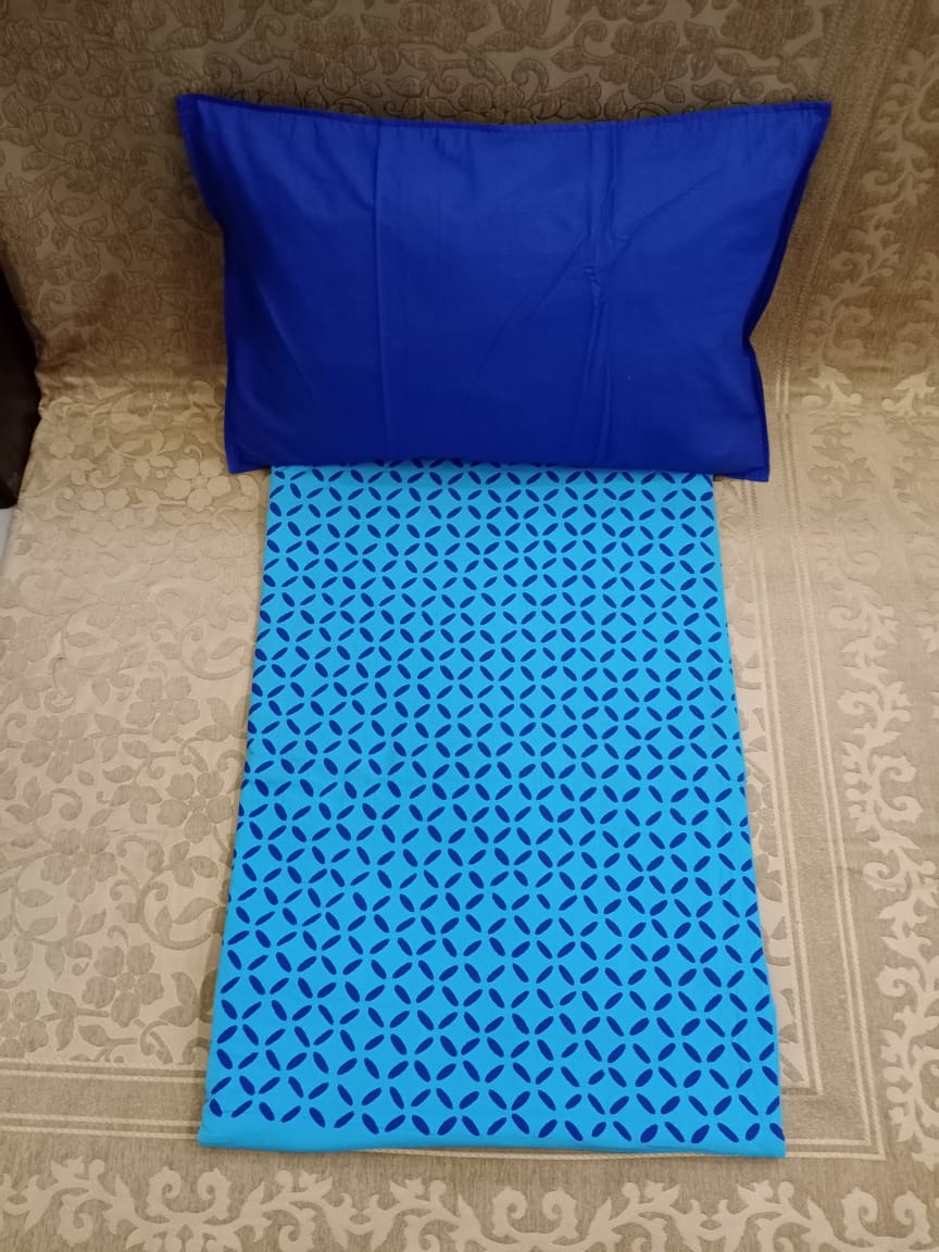 100% Cotton  Applic Work Double Bedsheet With 2 Pillow Cover  By Homiekart