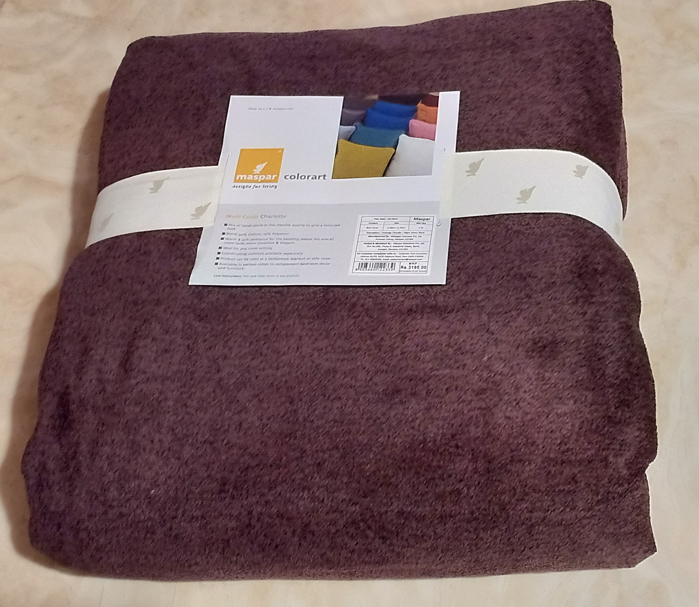 COLORART SOLID BEDCOVER BY MASPAR