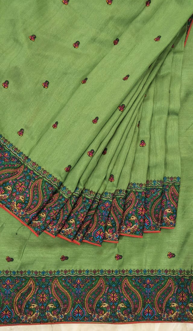 Summer Silk Multi Thread Embroidered Saree