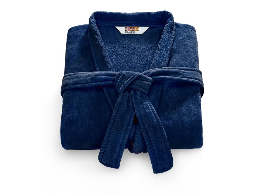 Exotica Solid Free Size Unisex Bathrobe