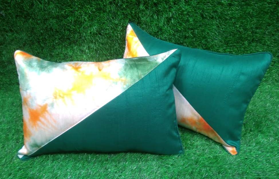 Half n Half Silk Printed Pair of Sham Pillow Covers by HOMIEKART