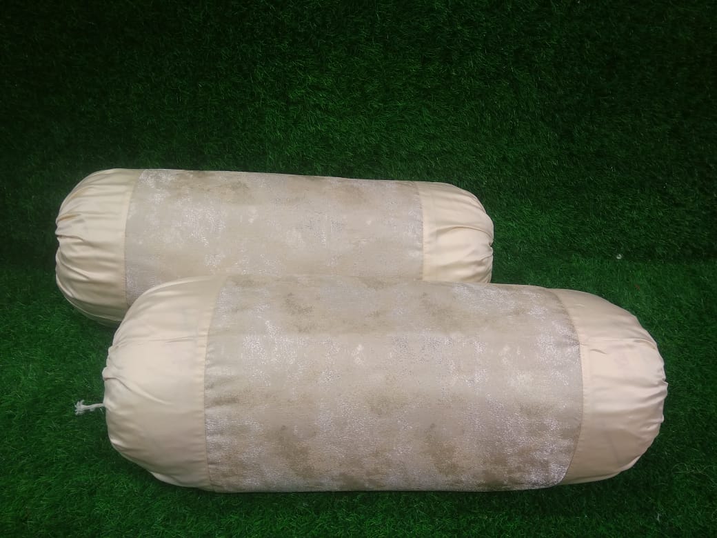 Jacquard Silk Woven Pattern Pair of Bolster Covers by Homiekart