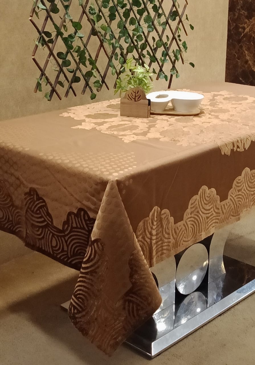 Velvet Emboss Table Cover by Homiekart
