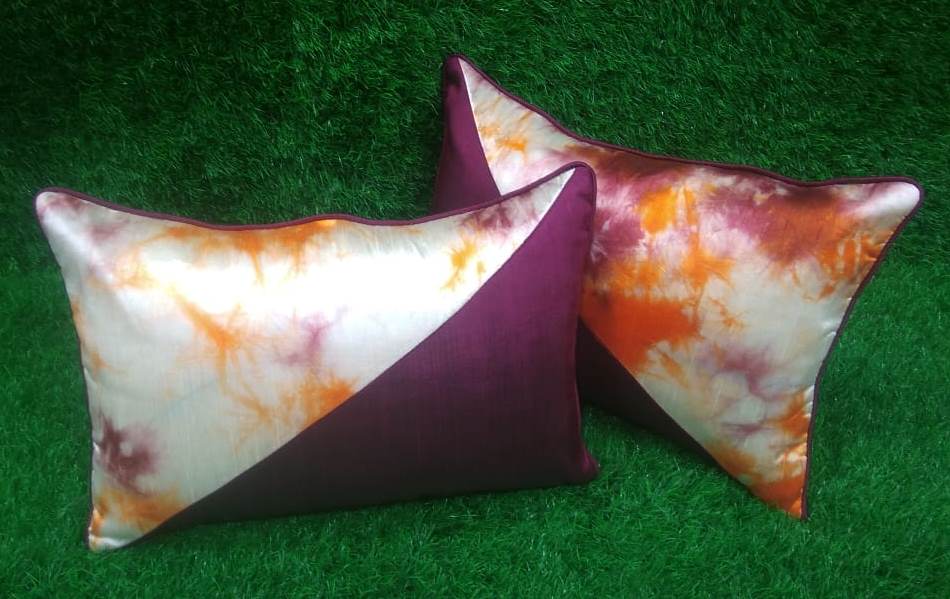 Half n Half Silk Printed Pair of Sham Pillow Covers by HOMIEKART