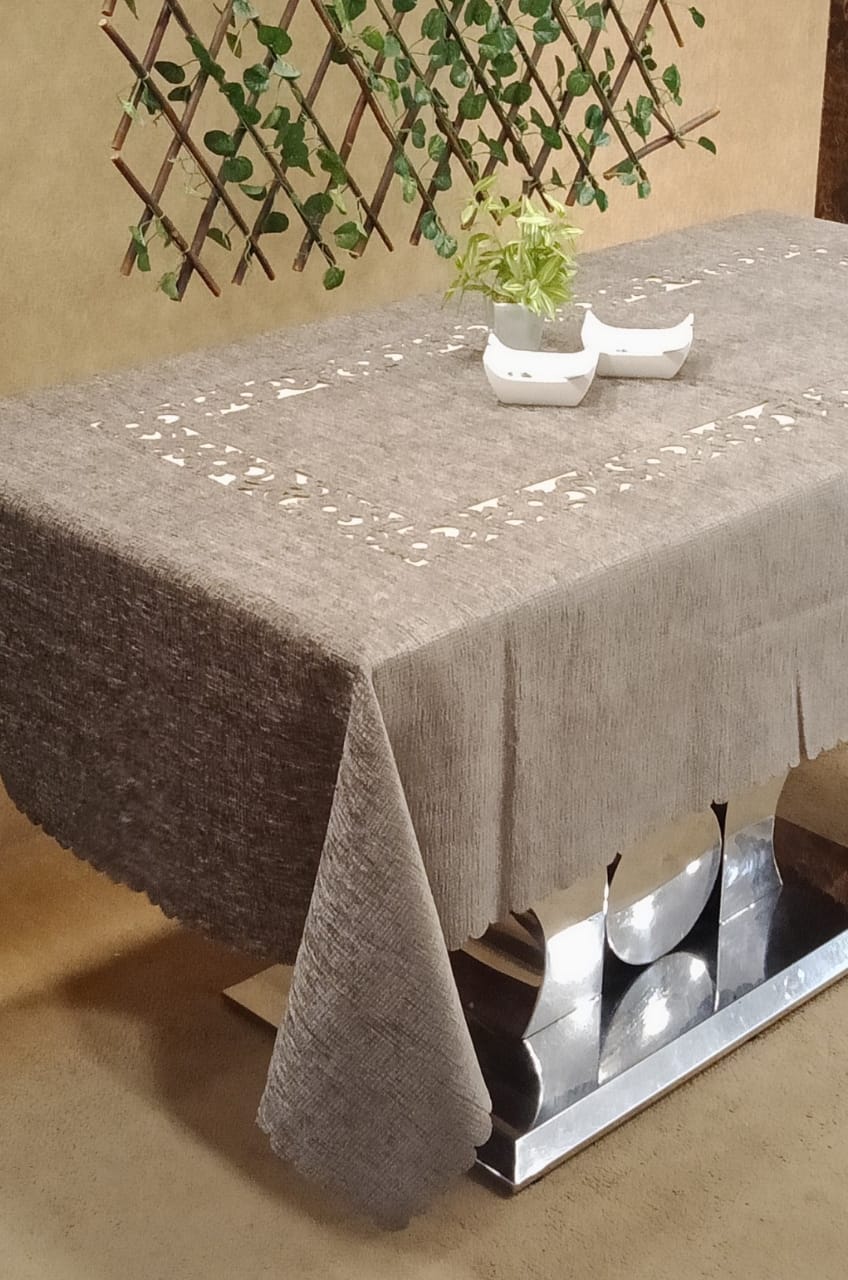 Elegant Velvet Cutwork Table Cover by Homiekart