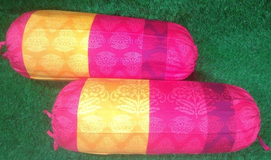 Cotton Motifs Printed Pair of Bolster Covers by HOMIEKART