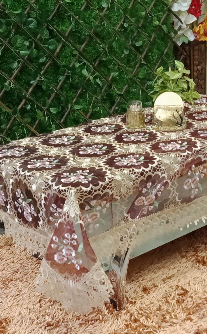 Beautiful Tissue Embroidered Center Table Covers by Homiekart