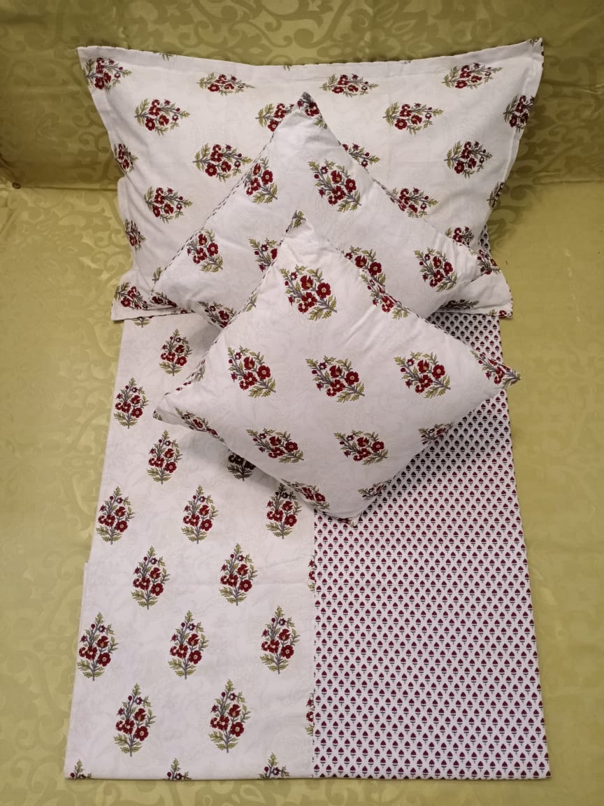 100% Cotton Printed Bedsheet Set by Homiekart