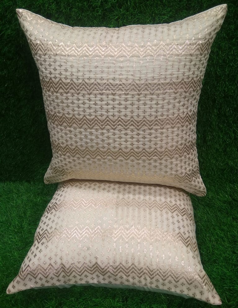 Designer Foil Jacquard Silk Cushion Covers by HOMIEKART