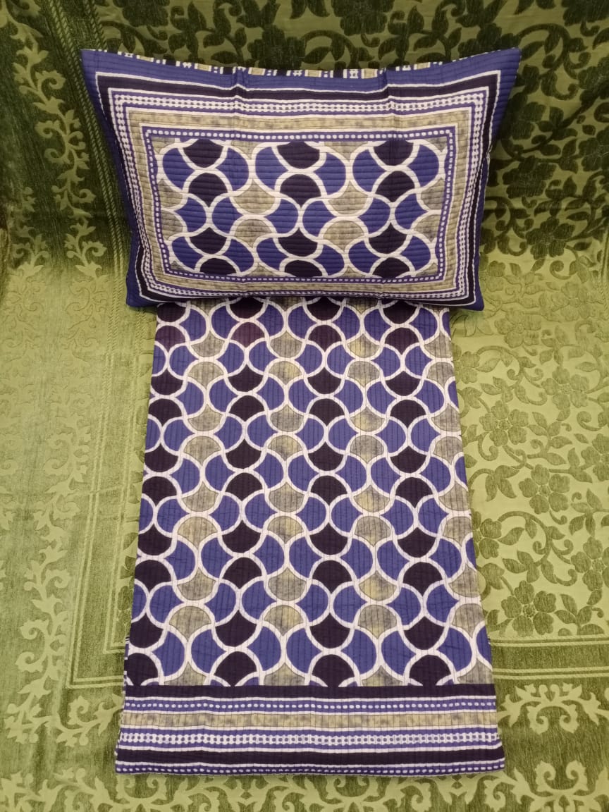 100% Handloom Cotton Quilted Double Bedcover BY HOMIEKART